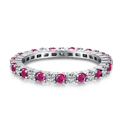 [Violet JW]Exquisite Colorful Round Cut Tennis Ring
