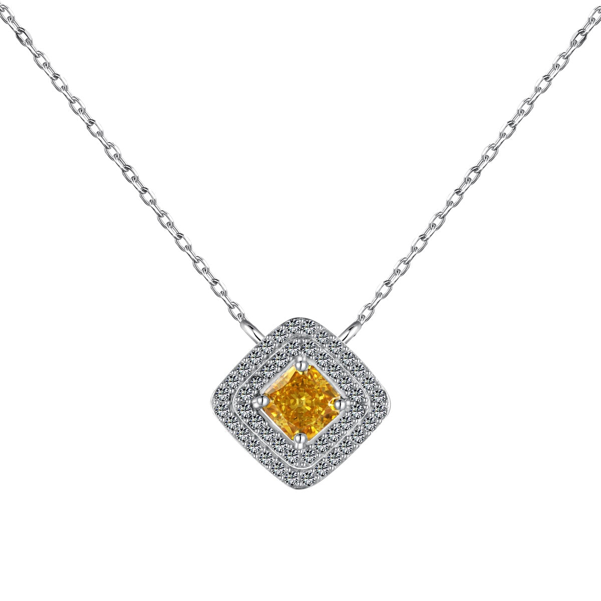 [Violet JW]Sparkling Asscher Cut Necklace