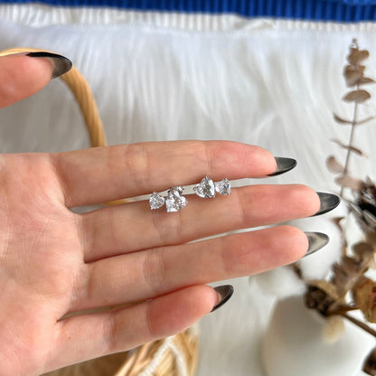 [Violet JW]Double Heart-Shape Classic Princess Style Earrings