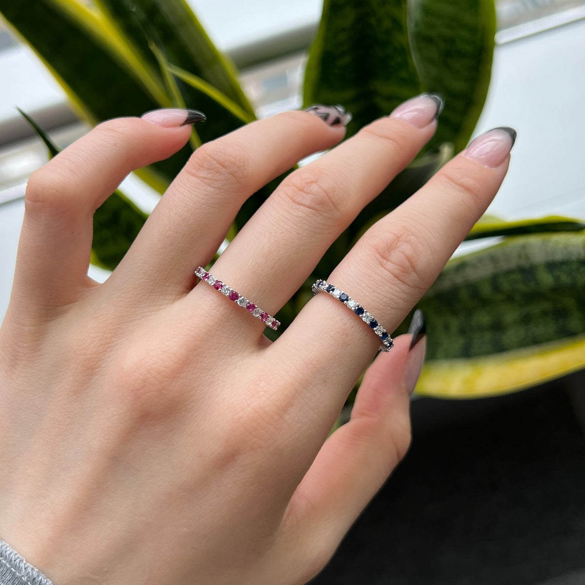 [Violet JW]Exquisite Colorful Round Cut Tennis Ring