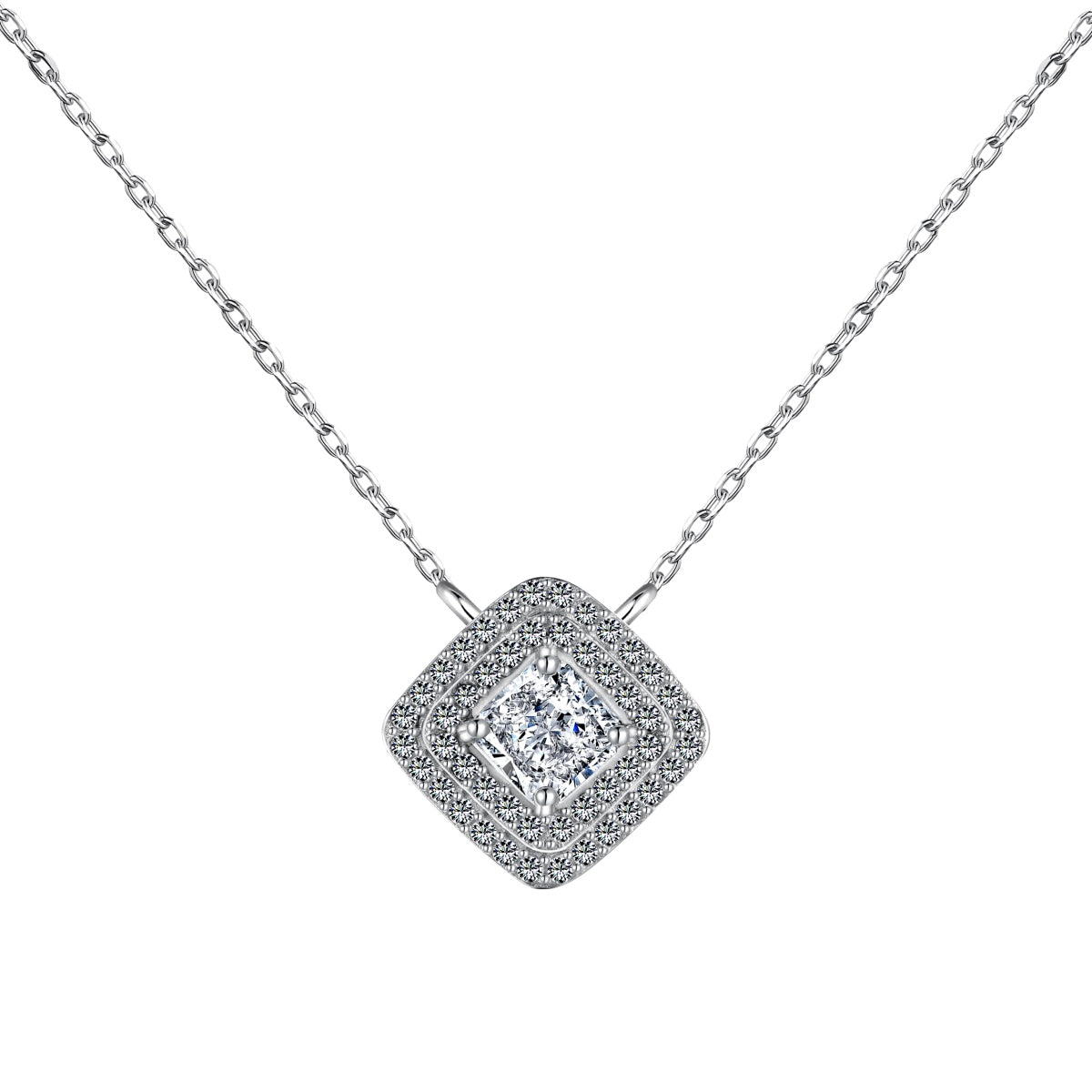 [Violet JW]Sparkling Asscher Cut Necklace