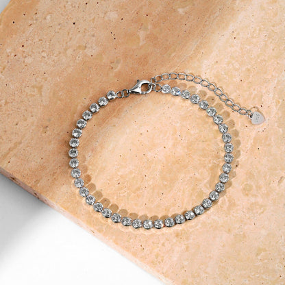 [Violet JW]Ornate  Sparkling Round Cut Daily Bracelet
