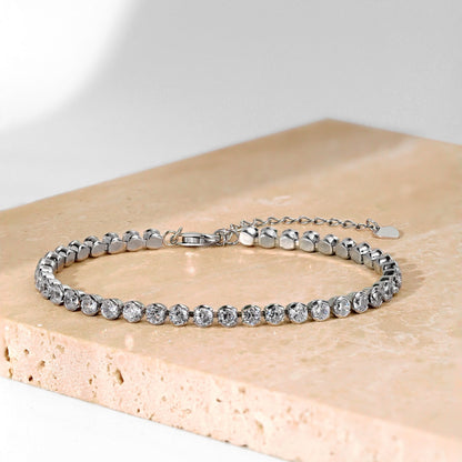 [Violet JW]Ornate  Sparkling Round Cut Daily Bracelet