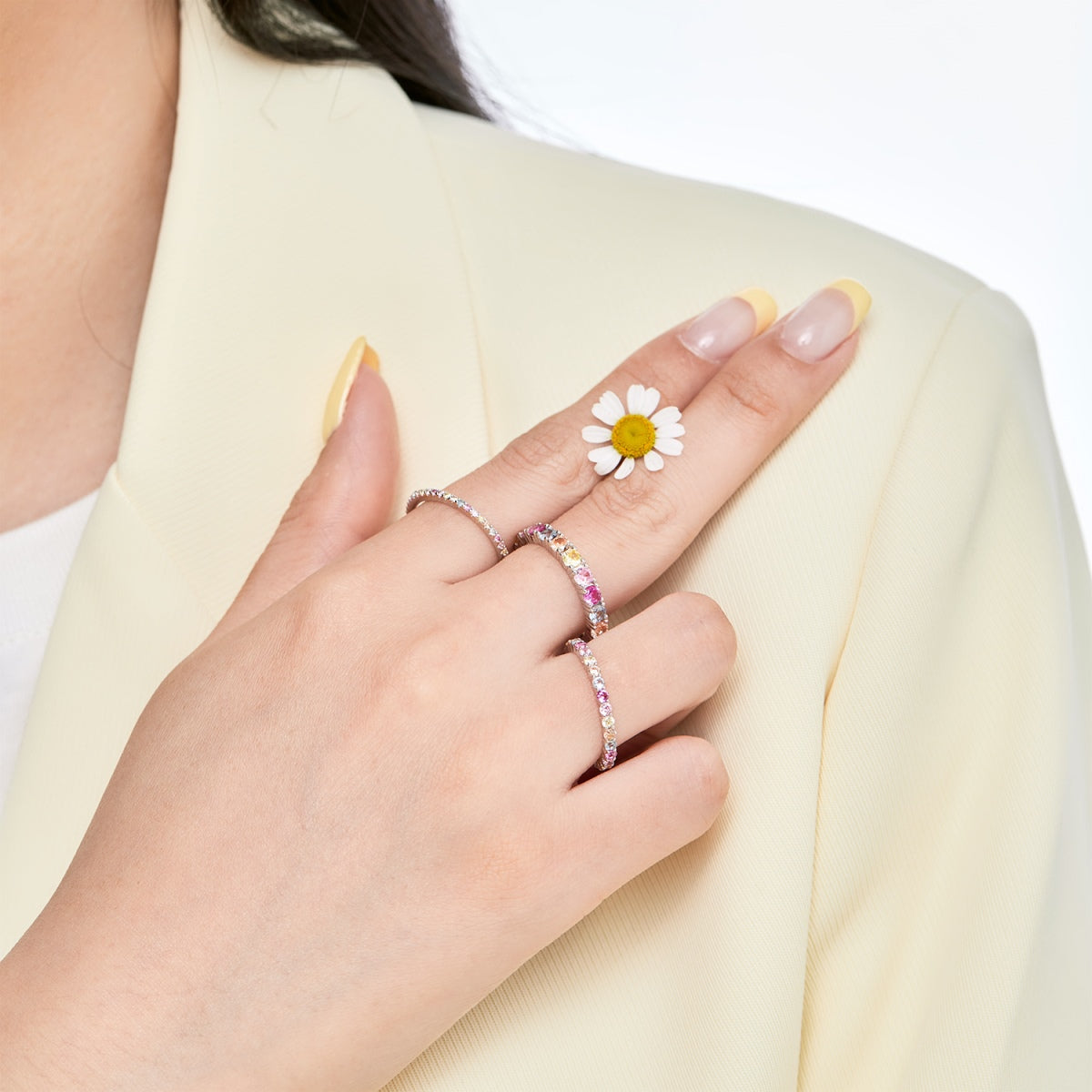 [Violet JW]Elegant Vivid Round Cut Daily Ring