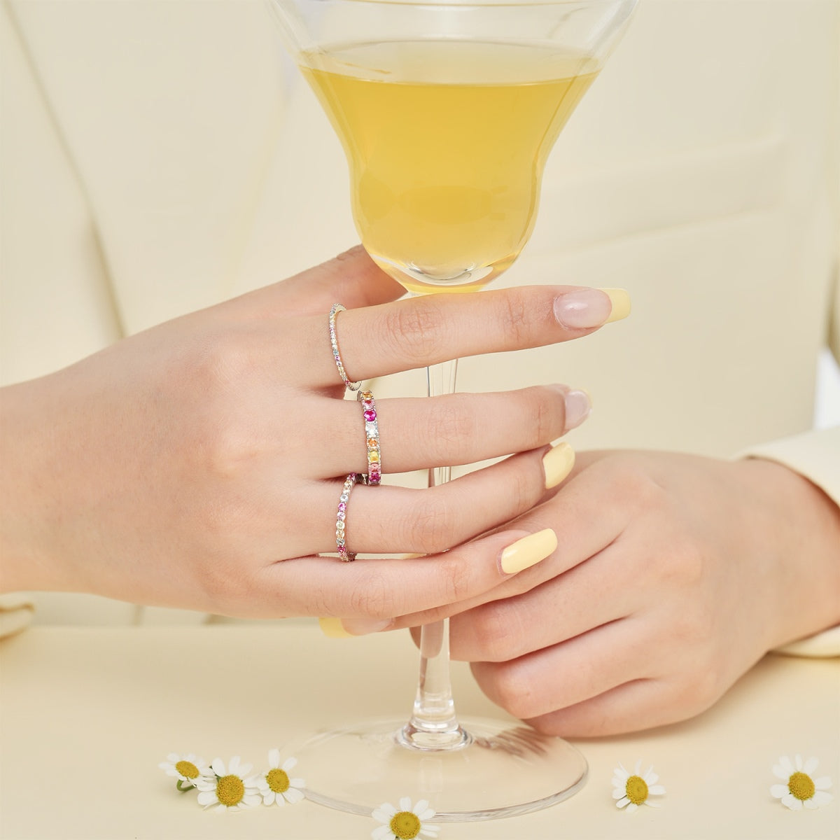[Violet JW]Elegant Vivid Round Cut Daily Ring