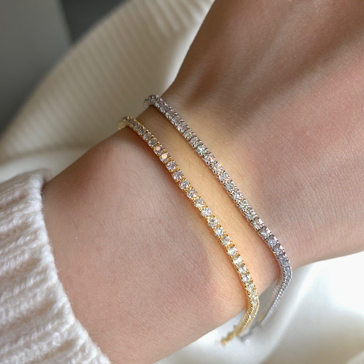 [Violet JW]Radiant Shinning Princess Cut Tennis Bracelet