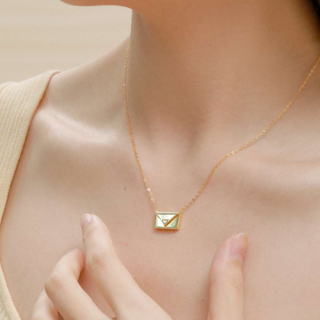 [Violet JW]Envelope Heart Shape Mother's Day Necklace