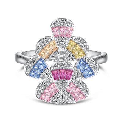 [Violet JW]Sparkling Colorful Water Drop Shape Daily Ring
