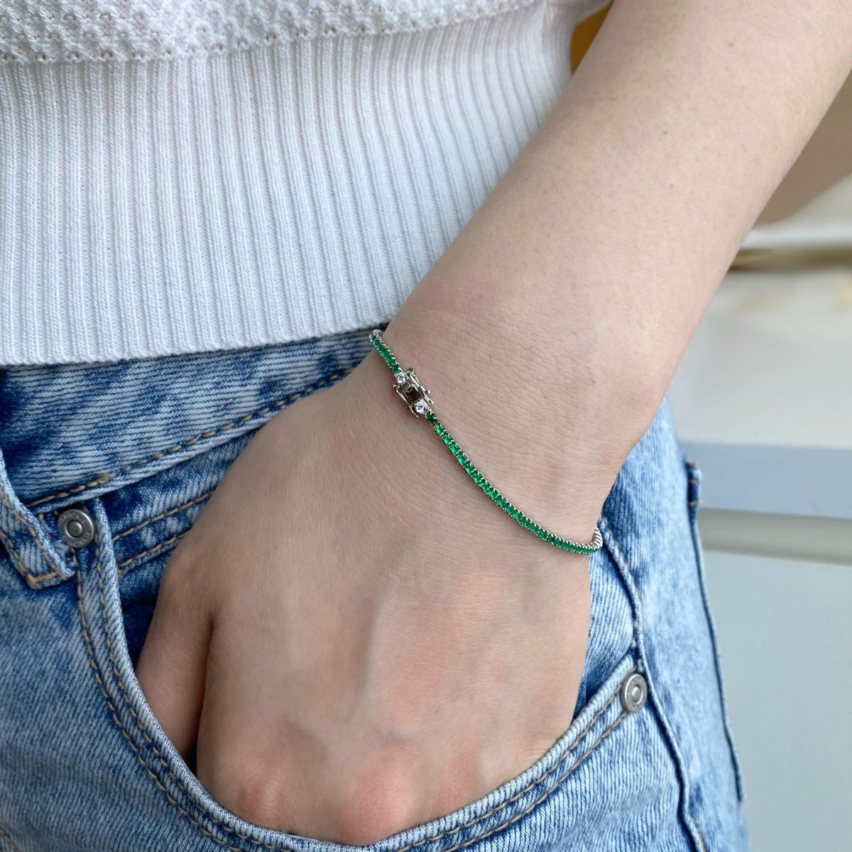 [Violet JW]Dazzling Colorful Round Cut Daily Bracelet