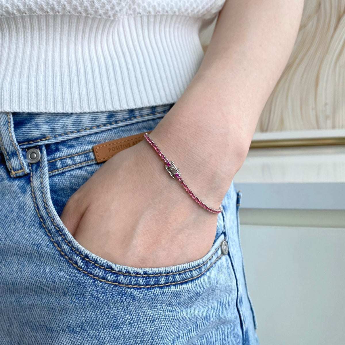 [Violet JW]Dazzling Colorful Round Cut Daily Bracelet