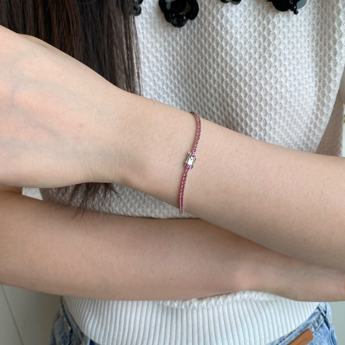 [Violet JW]Dazzling Colorful Round Cut Daily Bracelet