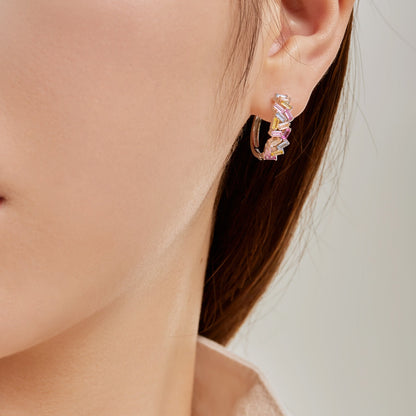 [Violet JW]Dazzling Colorful Emerald Cut Daily Earrings