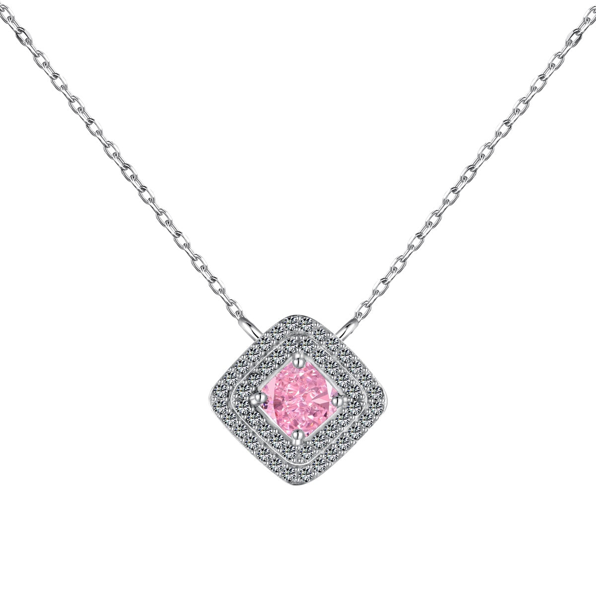 [Violet JW]Sparkling Asscher Cut Necklace