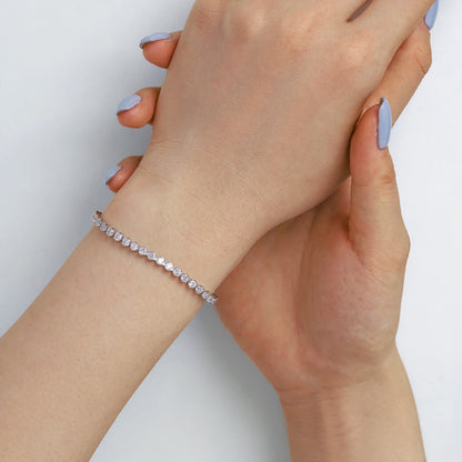 [Violet JW]Ornate  Sparkling Round Cut Daily Bracelet