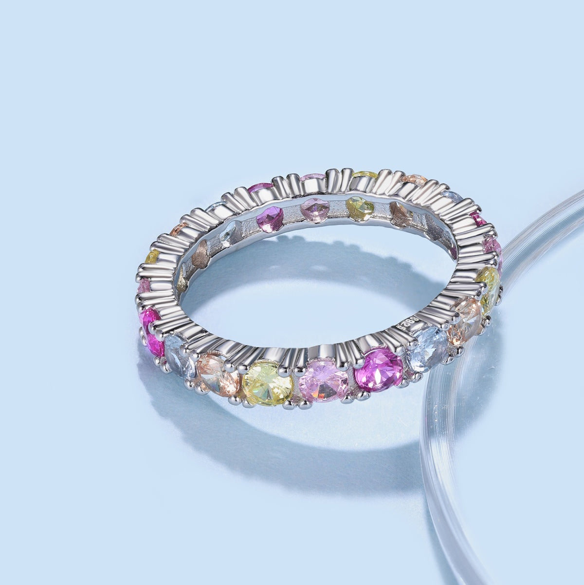 [Violet JW]Dazzling Lustrous Round Cut Tennis Ring