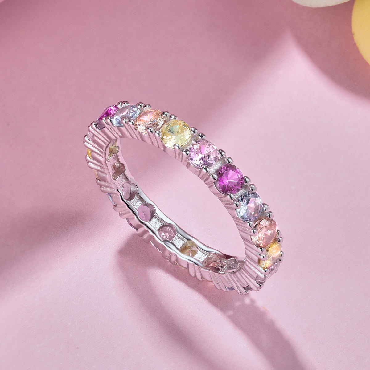 [Violet JW]Dazzling Lustrous Round Cut Tennis Ring