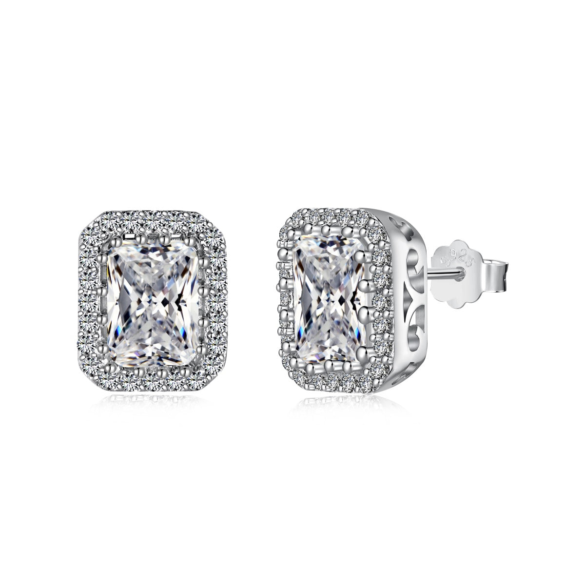 [Violet JW]1.0 Carat Luxurious Dainty Emerald Cut Daily Earrings