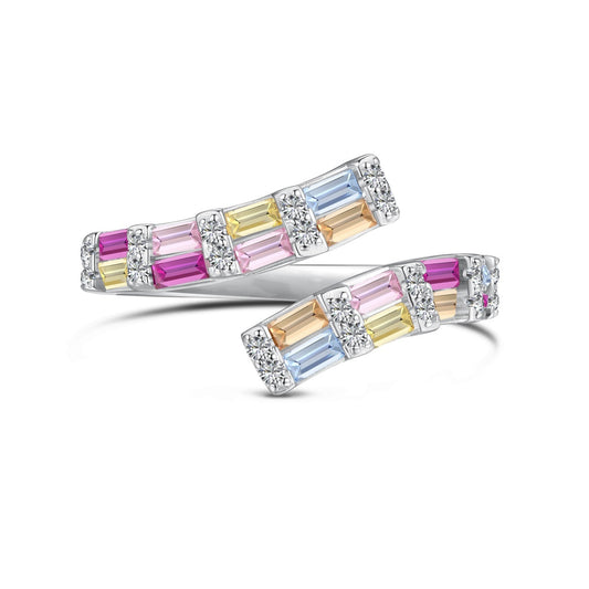 [Violet JW]Charming Colorful Radiant Cut Adjustable Daily Ring