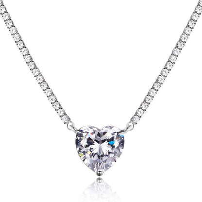 [Violet JW]8.0 Carat Versatile Colorful Sweet Heart-Shaped Tennis Necklace