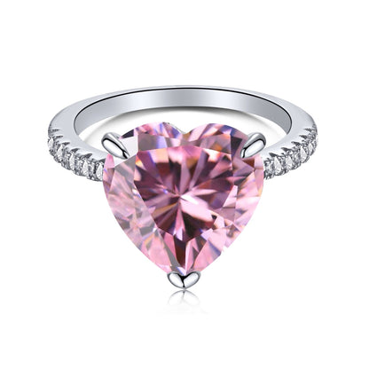 [Baslove]6,0 Karat luxuriöser funkelnder romantischer Herzschliff-Liebhaberring