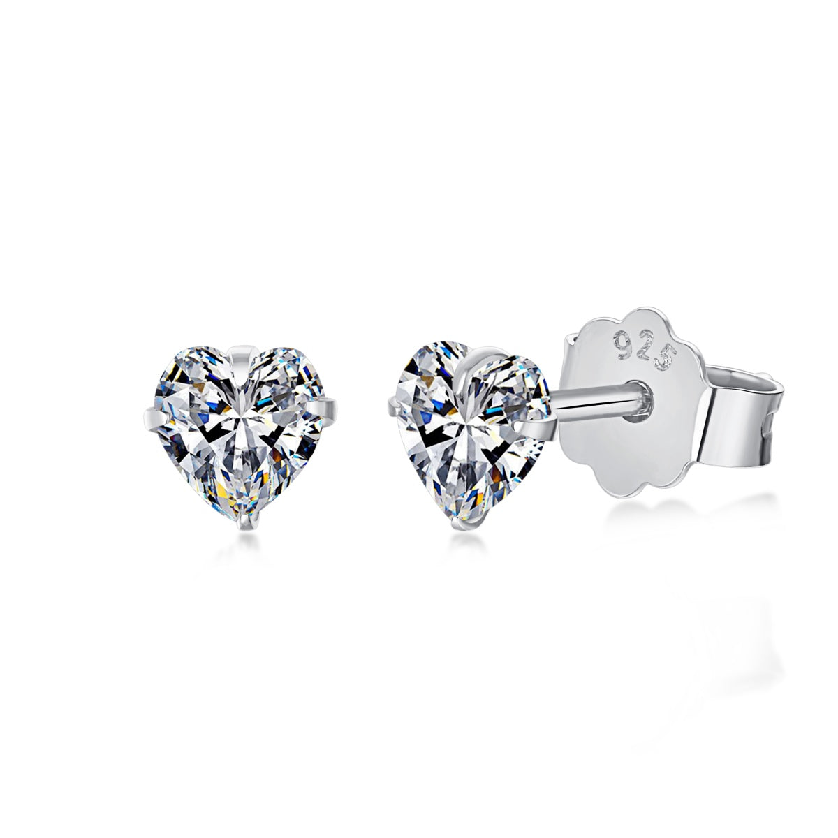 [Violet JW]Sparkling Heart Shaped Simple Earrings