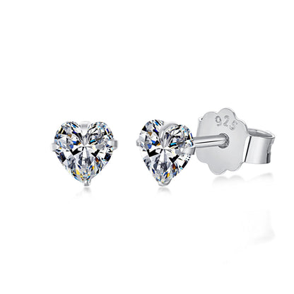 [Violet JW]Sparkling Heart Shaped Simple Earrings