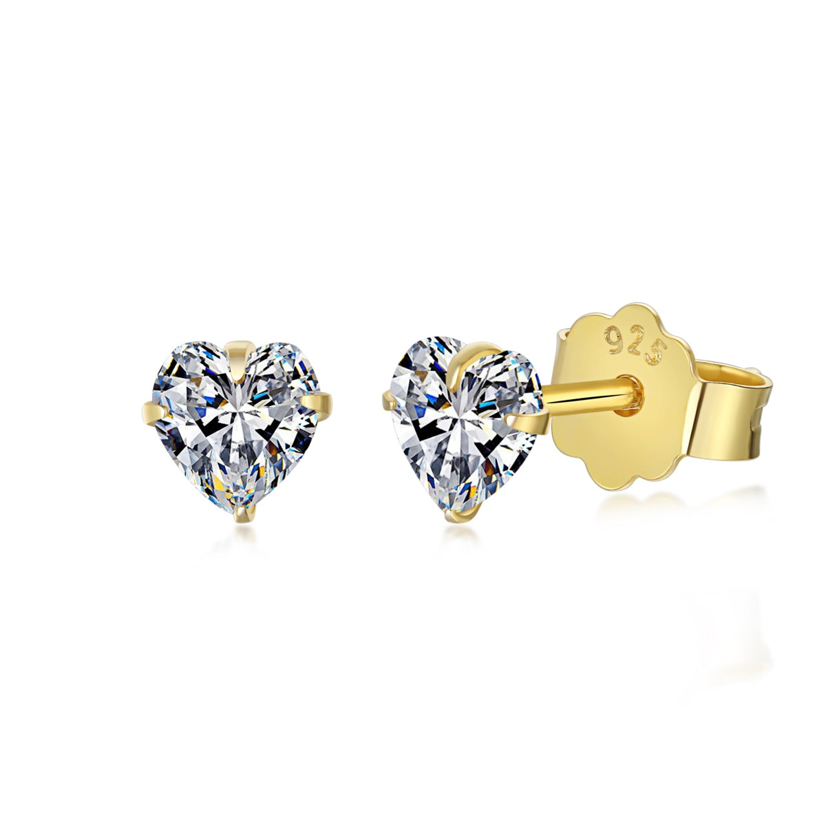 [Violet JW]Sparkling Heart Shaped Simple Earrings