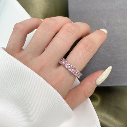 [Violet JW]Elegant Princess Cut Tennis Ring