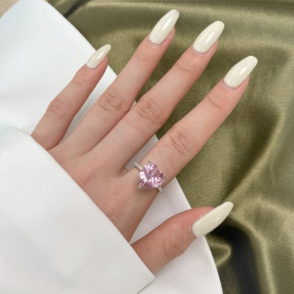 [Baslove]6,0 Karat luxuriöser funkelnder romantischer Herzschliff-Liebhaberring