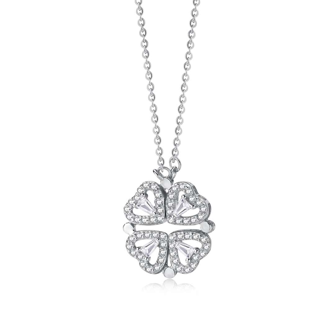 [Violet JW]Ornate Heart Cut Flower Shape Necklace