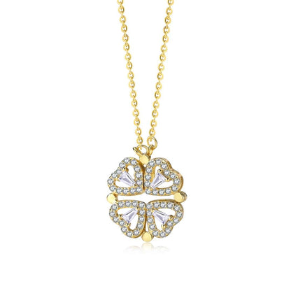[Violet JW]Ornate Heart Cut Flower Shape Necklace