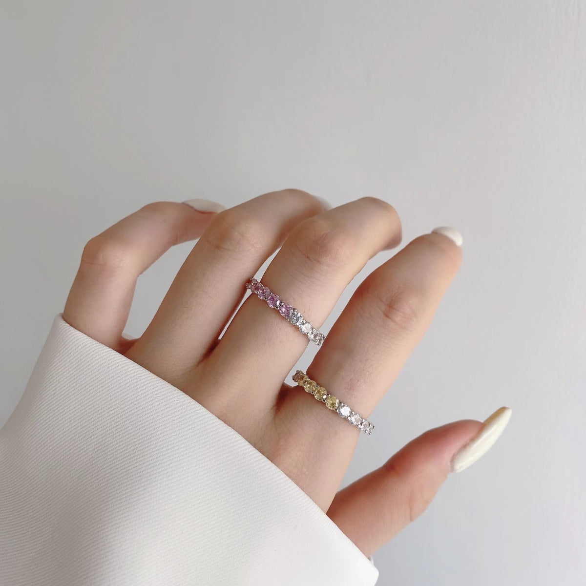 [Violet JW]Sparkling Round Cut Tennis Ring