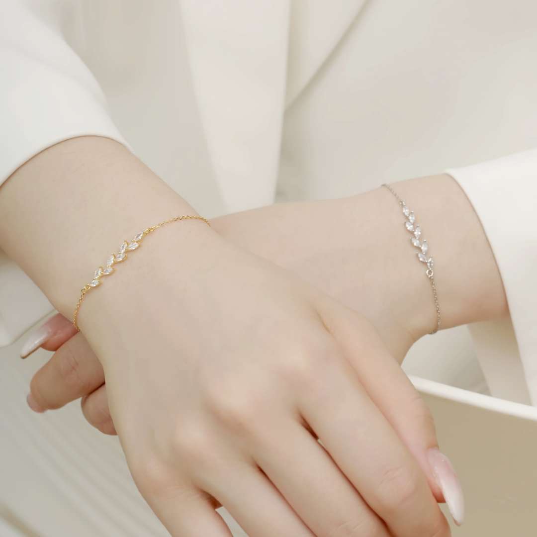 [Violet JW]Elegant Wheat Leaves Shape Bracelet