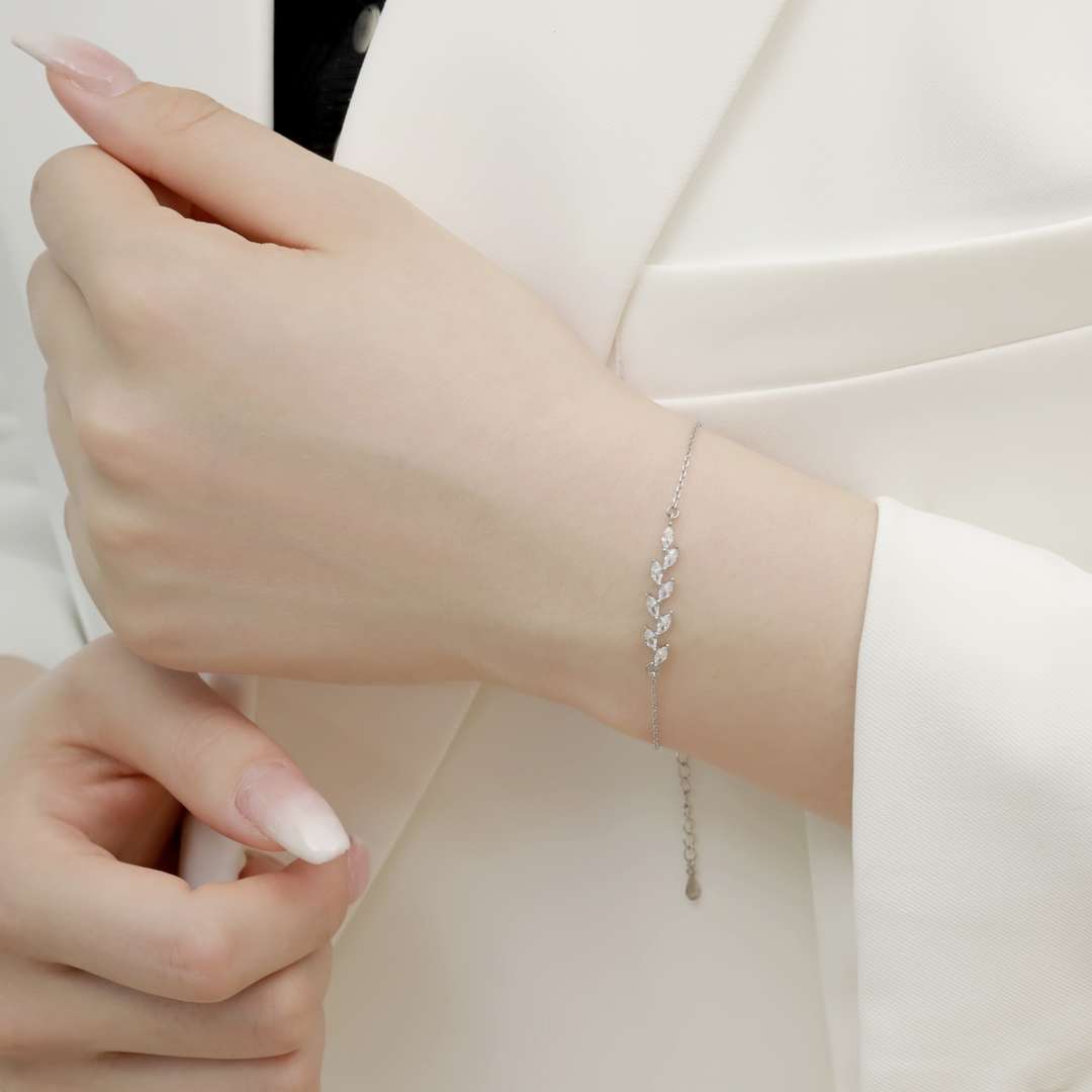 [Violet JW]Elegant Wheat Leaves Shape Bracelet