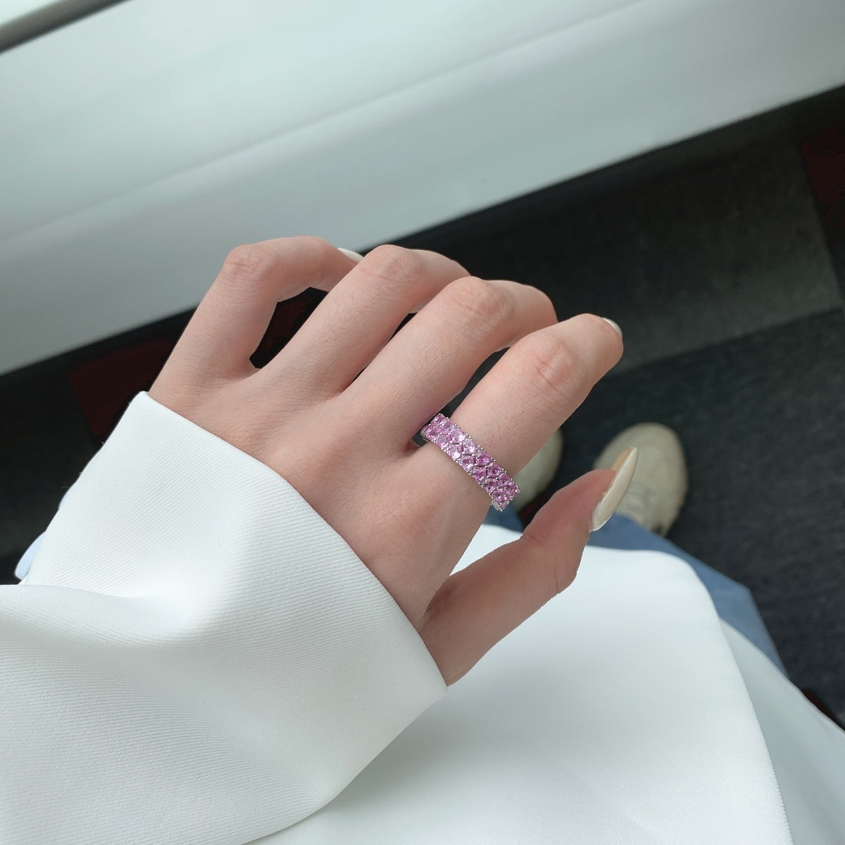 [Violet JW]Sparkling Full Heart Ring
