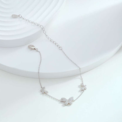 [Violet JW]Delicate Butterfly Pendant Bracelet