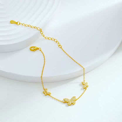 [Violet JW]Delicate Butterfly Pendant Bracelet
