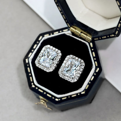 [Violet JW]1.0 Carat Luxurious Dainty Emerald Cut Daily Earrings