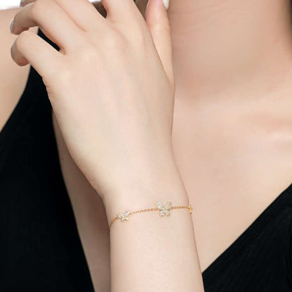 [Violet JW]Delicate Butterfly Pendant Bracelet