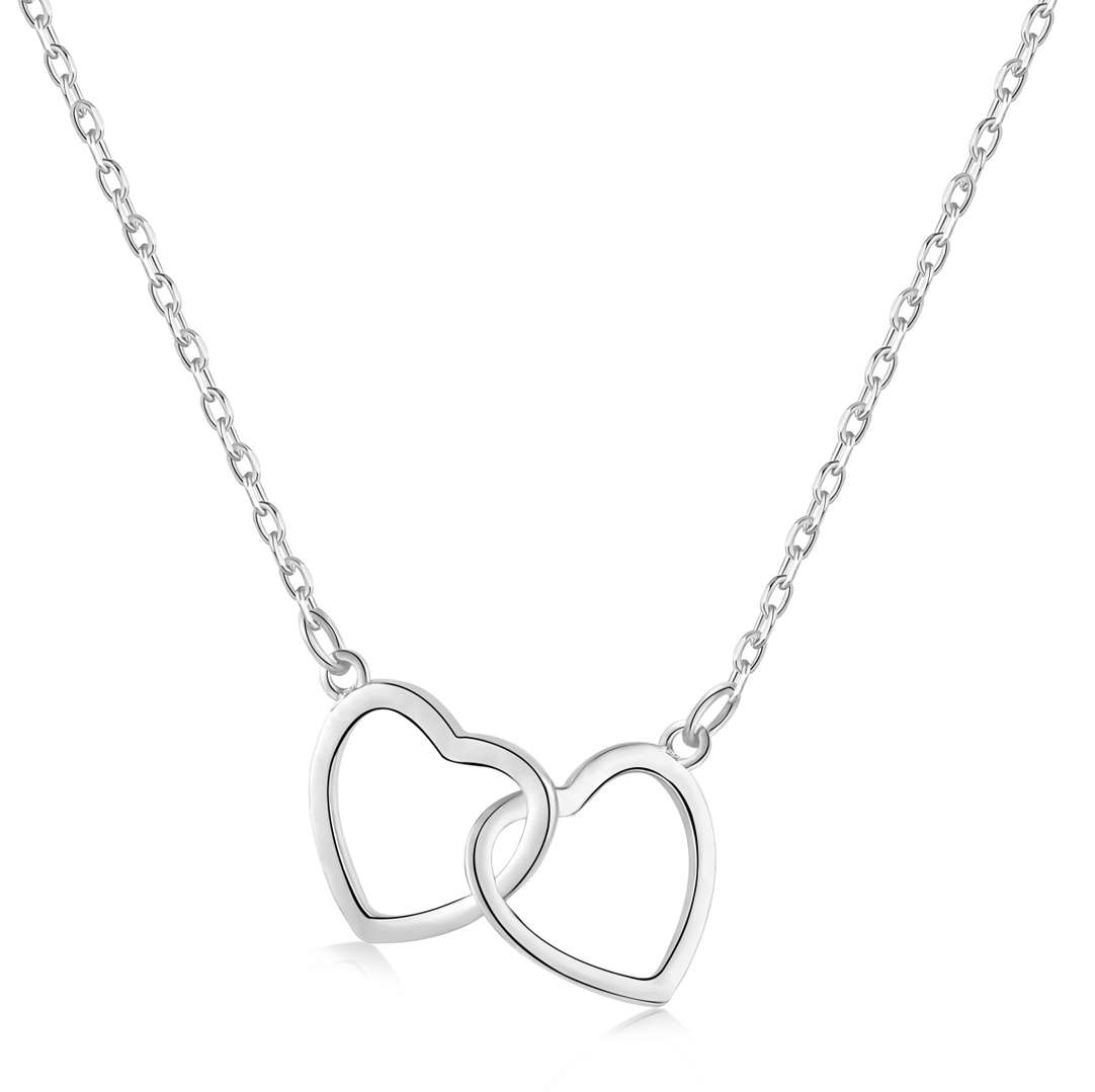 [Violet JW]Sterling Silver Love Double Ring Necklace