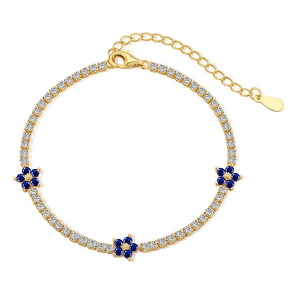 [Violet JW]Sparkling Flower Shape Tennis Bracelet
