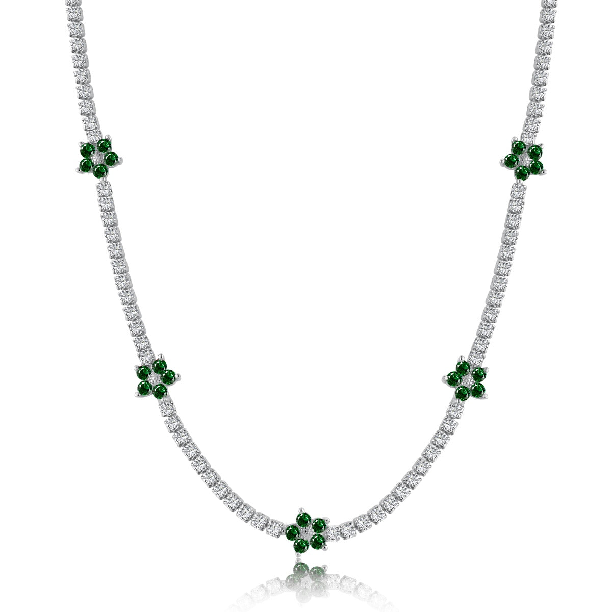[Violet JW]Luxurious Colorful Flower Tennis Necklace