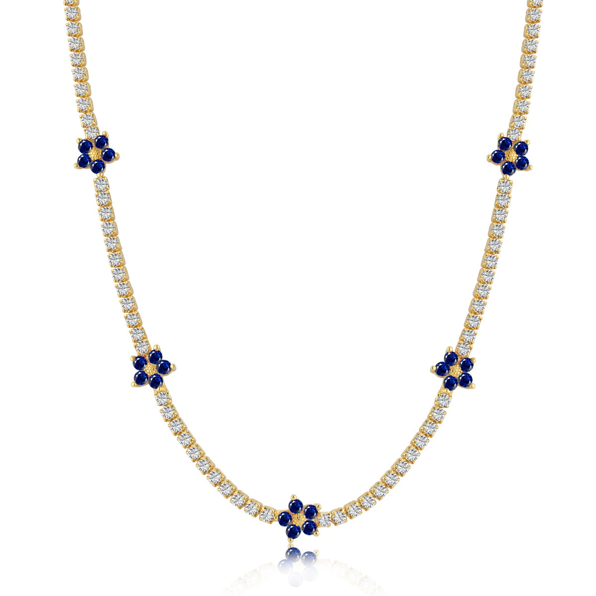 [Violet JW]Luxurious Colorful Flower Tennis Necklace
