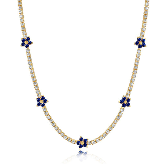 [Violet JW]Luxurious Colorful Flower Tennis Necklace
