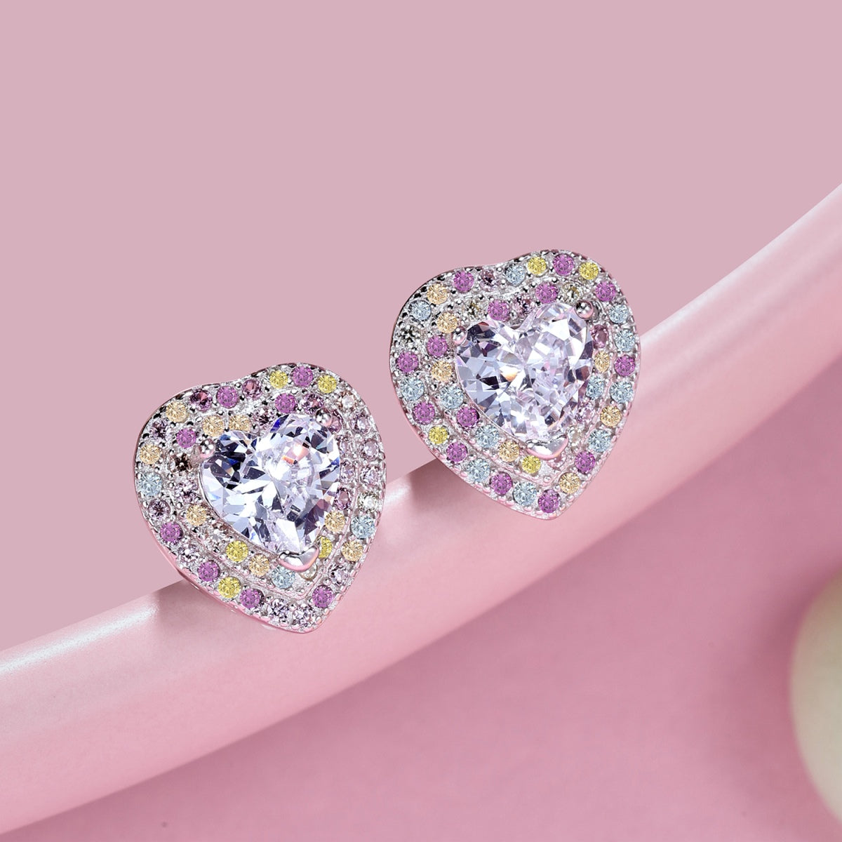 [Violet JW]Dazzling Heart Shape Lover Earrings