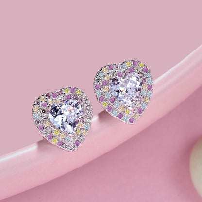 [Violet JW]Dazzling Heart Shape Lover Earrings