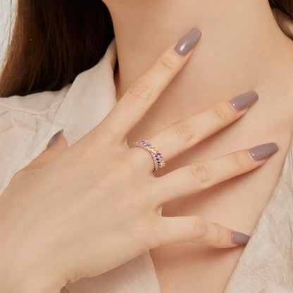 [Violet JW]Unique Colorful Marquise Cut Daily Ring