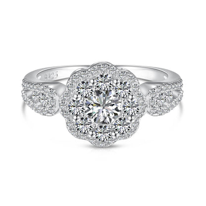 [Violet JW]Delicate Colorful Round Cut Flower Shape Wedding Ring