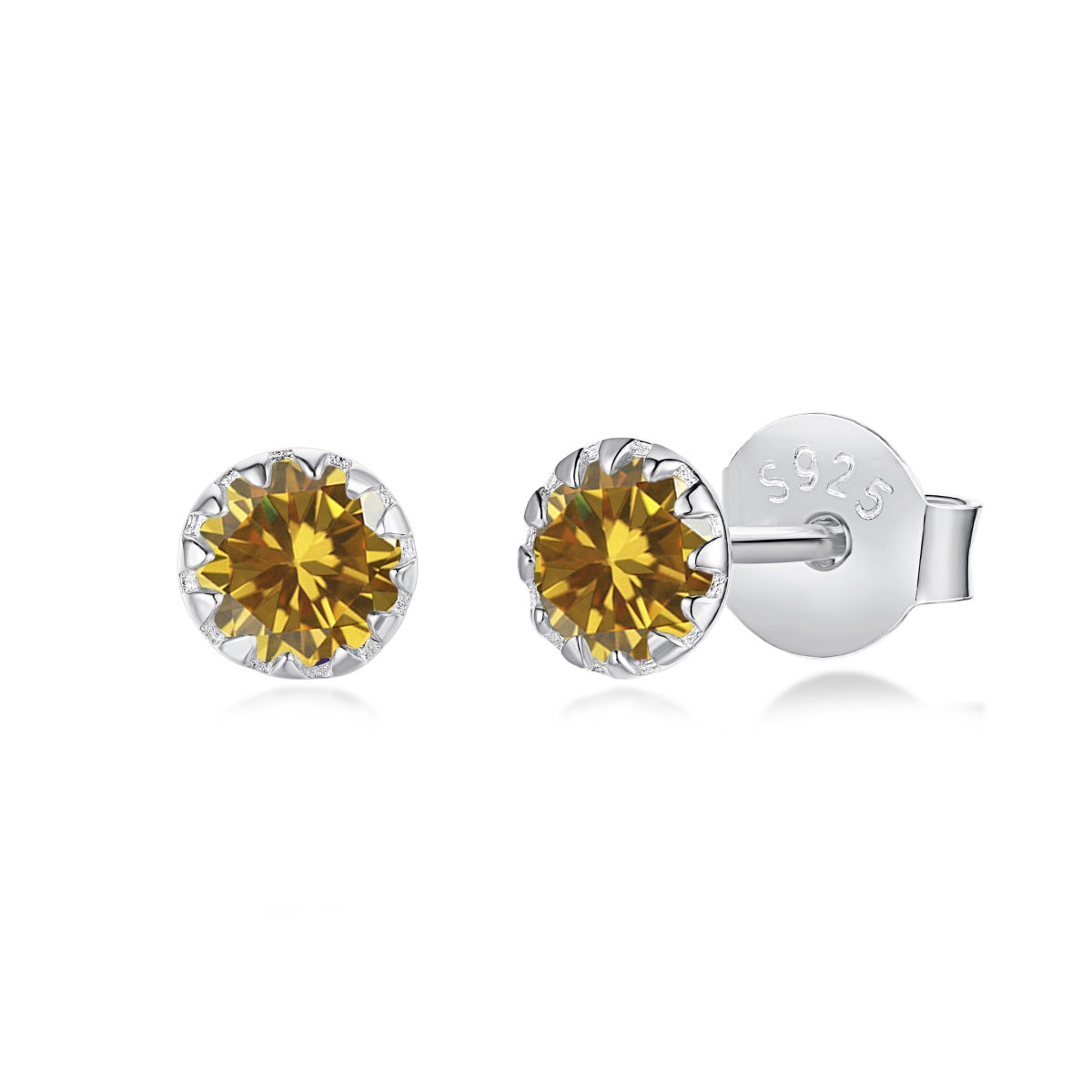 [Violet JW]Sparkling Colorful Round Shape Earrings