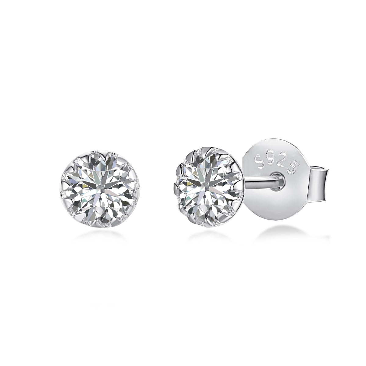 [Violet JW]Sparkling Colorful Round Shape Earrings